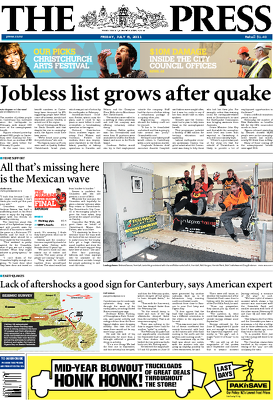 Christchurch Press 8 July 2011